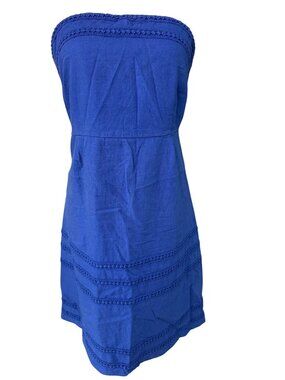 Old Navy Strapless Blue Dress With Crochet Detail Size 12 Womens Casual Summer S